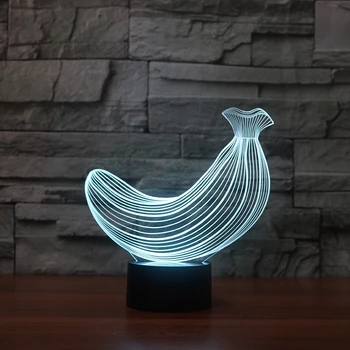 Mielas 3D Bananų Vaizdo LED Nakties Šviesos Remote Touch USB Jungiklis 7 Spalva Keičiasi Vaisių Stalo Nuotaiką Lempos Kūdikis Miega Naujovė Šviesos