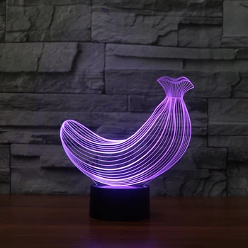 Mielas 3D Bananų Vaizdo LED Nakties Šviesos Remote Touch USB Jungiklis 7 Spalva Keičiasi Vaisių Stalo Nuotaiką Lempos Kūdikis Miega Naujovė Šviesos Nuotrauka 2