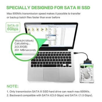 SATA USB 2.0/C Tipo SATA Kabelis Adapteris ype C Jungtis Kompiuterio Kabelis, Adapteris iš 2.5 Inche SSD Hdd Kietasis Diskas Nuotrauka 2