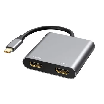 USB C Tipo Nešiojamas Docking Station Dual HDMI Dual Ekranas, USB 3.0 Hub Adapteris Dock for Macbook Nuotrauka 2