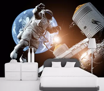 Star erdvėlaivių 3D visatos foną freskomis šiuolaikinio gyvenimo, kambaryje sofa-lova, TV foną Pasirinktinis Dydis