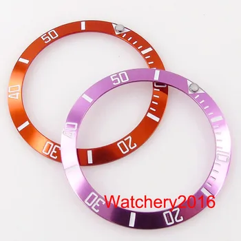 Violetinė/Oranžinė 38mm*30.6 mm Lydinio Šlaito Žiūrėti Bezel Žiedas Įterpti tinka 40mm Atveju, kai Nauja