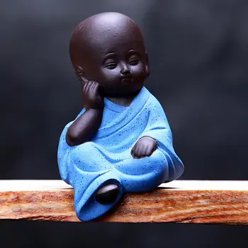 Mielas Keramikos Mini Vienuolis Budos Statula Darbalaukio Ornement Priedai Miniatiūrinės Figūrėlės Skulptūra Amatų Namų Puošybai