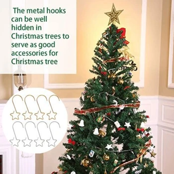 20pcs/pak Kalėdų Puošybos Ornamentais Žvaigždės formos Metalo Kabliukai Kalėdų Medžio