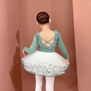 Baleto Triko Mergaitės Balerinos Tutu Sukneles Sijonas Pynimas Rankovės Princesė Kostiumas Gimnastika Konkurencijos Mažai Gulbė Nuotrauka 2