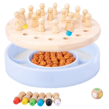 Vaikai Atminties Rungtynės Stick Šachmatai Mediniai Šachmatų Šaškių Stalo Žaidimas, Šeimai Šalis Žaidimas Dėlionė Baby Vaikų Švietimo Žaislai Nuotrauka 2