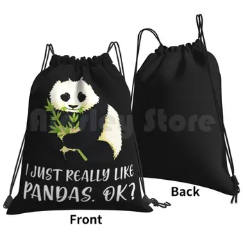 Aš Tiesiog Tikrai Patinka Panda , Ok ? Kuprinė Raišteliu Krepšiai Sporto Krepšyje Vandeniui Panda Meilužis Panda Gimtadienio Drive Juokinga Nuotrauka 2