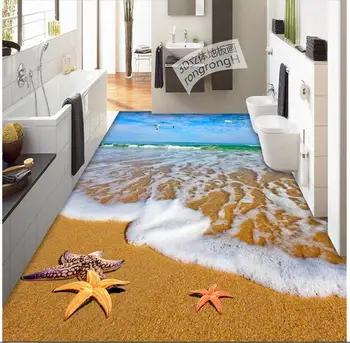 3d grindys vandeniui sienos popieriaus pvc grindų miegamasis užsakymą freskos nuotrauka jūros paplūdimio lipdukas dažymas tapetų sienos 3d