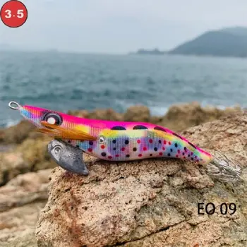 Taivano EO šviesos medienos krevečių minkštas šilko adata rašalo netikrą masalas didelis uodega kalmarai kablys 20 g jūros žvejybos masalas 3D modeliavimas akis