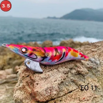 Taivano EO šviesos medienos krevečių minkštas šilko adata rašalo netikrą masalas didelis uodega kalmarai kablys 20 g jūros žvejybos masalas 3D modeliavimas akis Nuotrauka 2
