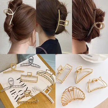Korėjos Metalo Geometrinis Plaukų Letena Moterims Moteriški Elegantiškas Plaukų Aksesuarai Kryžiaus Krabų Vonia, Plaukų Įrašą Mados Mergaitė Galvos Apdangalai