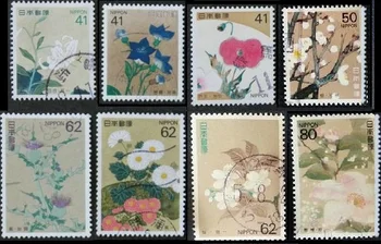 8Pcs/Set 1993 M. Japonija Po Antspaudų Keturis Sezonus Gėlių Po Pažymėtos Pašto Ženklų Kolekcionavimas C1405-C1412