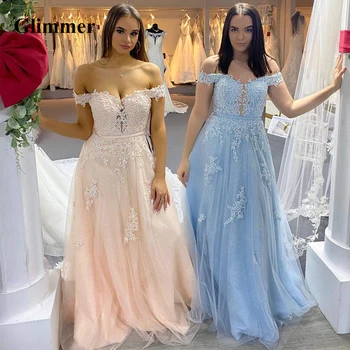 Glimmer Pastrol Vakaro Suknelės Off Peties Oficialų Prom Chalatai Pritaikoma Spalvų Abendkleider Vestidos De Gala Moterų 2022