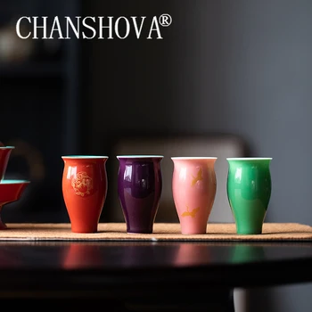 CHANSHOVA 40ml Vaza formos Teismas Retro Tradicinės Kinų Stiliaus Arbatos puodelio Keramikos Teacup Kavos puodelio Kinijos Porceliano Arbatos rinkinys C019
