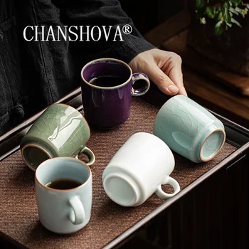 CHANSHOVA 120ml skersmens Tradicinės Kinų Stiliaus Crackle Krosnies keitimas Keramikos arbatos puodelio mažas kavos puodelis Puodelis Kinija Ru Krosnies Porceliano H049