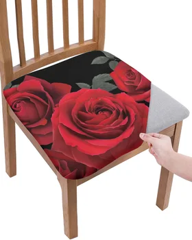 Valentino Dieną, Rožė Raudona Gėlė Sėdynės Pagalvėlė Apima Ruožas Valgomojo Kėdė Padengti Užvalkalai Už Namų Viešbutis, Pobūvių Kambarį