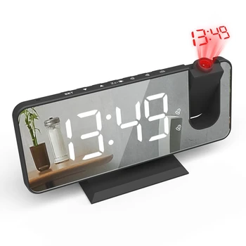 AT69 -LED Skaitmeninis Laikrodis-Žadintuvas Žiūrėti Lentelėje Elektroninių Darbalaukio Laikrodžius, USB Pabusti Laikrodis Su 180° Laiko Projekcija Snausti
