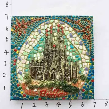 Europos Barselonos Šventosios Šeimos Bažnyčios mozaikos su ceremonys Šaldytuvas Magnetai