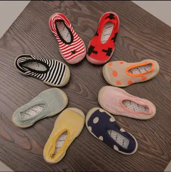 Naujagimį pirmą vaikštynės anti-slip vaikų gumos bamblys kūdikio batai, kojinės Nuotrauka 2