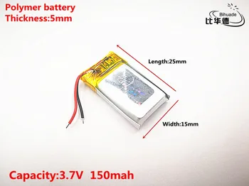 Litro energijos baterija Gera Qulity 3.7 V,150mAH,501525 Polimeras ličio jonų / Li-ion baterija ŽAISLŲ,CENTRINIS BANKAS,GPS,mp3,mp4 Nuotrauka 2