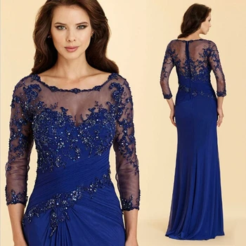 Puošnios Nėrinių Tamsiai Mėlyna Plius Dydžio Apvalkalas Motina Nuotakos Suknelės Vestuvėms Šifono Jaunikis Krikštamotė Suknelės Chalatai 2021