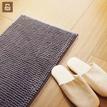 Youpin Nulio šeniliniai kilimėlis šviesiai pilkos spalvos Super absorbentas minkšta oda ne slydimui, kvėpuojantis purvinas ir skalbti Nuotrauka 2