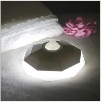 Naujas Naktį Šviesos diodų (LED naktinė lempa Diamond PIR Pažangi Žmogaus Kūno Judėjimo Indukcijos Sieniniai Šviestuvai Prieškambario Spinta Kelias Laiptai Nuotrauka 2