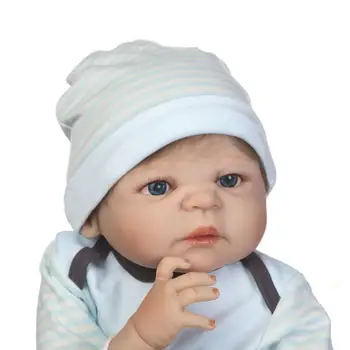 56cm Silikono Reborn Baby Doll Žaislas su Drabužiais Žindukas Šėrimo Butelis Nuotrauka 2