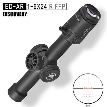 Atradimas ED 1-6X24IR FFP Taktinis Riflescopes Medžioklės AR15 taikymo Sritis M4 AK AR Žvilgsnio Kompaktiškas Šautuvas taikymo Sritis AR15 BDC Tinklelis 30mm Vamzdis