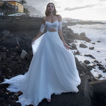 Furtanseo Vestuvių Suknelės, Brangioji Seksualus Spagečiai Dirželiai Backless 2023 Off Peties Paplūdimio Kutas Nuotakos Suknelė Vestidos De Novia