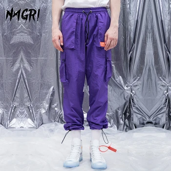 Streetwear Vyrų Multi Kišenės Krovinių Kelnės Hip-Hop Kratinys Atsitiktinis Vyras Poilsiu darbo drabužių Mados Harajuku Quick Dry Kelnės