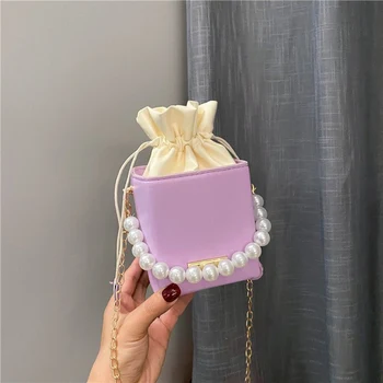 2021 karšto pardavimo pearl rankinės moterims, Grandinės crossbody krepšiai Sweet lady lūpų paketų Keitimas messenger bag rankinė