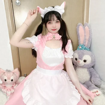 Helovyno Cosplay, Anime, Žaidimai Naujovė Kostiumas Minkštas Mergina Dress Loli Tarnaitė Vienodas Pink Cat Dress Kavinė Tarnaitė Suknelė Nuotrauka 2