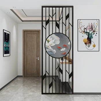 Modernus Nordic light luxury art ekrano kambarį pastogės sienos veranda nerūdijančio plieno biuro pertvara fiksuotojo sienos