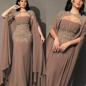SuperKimJo Dubajus Caftan Vestidos Elegantes Para Mujer Undinė Zawalcowany Musulmonų Vakaro Suknelės Ilgas Chalatas De Soiree 2023
