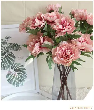 Dirbtinių Gėlių Hydrangea Bijūnas Nuotakos Puokštė Šilko Gėlių, Vestuvių Valentino Diena Šalis 