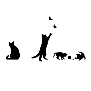 16*9.1 CM Žaisti Katės Drugelis Cute Kačių, Automobilių Lipdukas Kūrybos Gyvūnų Padengti Įbrėžimų Mados Lipdukai