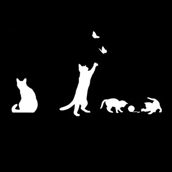 16*9.1 CM Žaisti Katės Drugelis Cute Kačių, Automobilių Lipdukas Kūrybos Gyvūnų Padengti Įbrėžimų Mados Lipdukai Nuotrauka 2