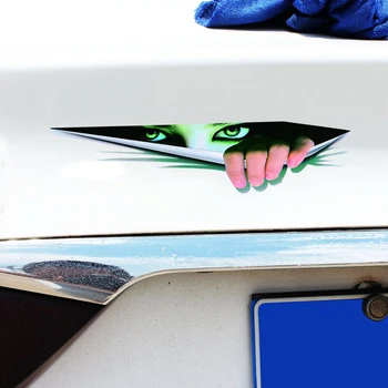 3D Juokinga Dizaino Stereo Atspindintis Žalios Akys Modelio Automobilių Lipdukas Sunkvežimių Galva Variklio galinio vaizdo Langą Durų Veidrodėliai Decal Waterprof