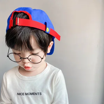 Korėjos Tendencija Vaikai Kepuraičių Asmenybės Paprasta Vientisos Spalvos Kepurė Berniukams, Mergaitėms Atsitiktinis Raidžių Reguliuojama Vaikiška Baby Hats