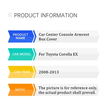 Toyota Corolla EX 2008-2013 m. Automobilių Centras Porankiu Motina Interjero Porankių Pagalvėlės Saugojimo Dėžutės Dangtelį Kilimėliai Porankis Raštas Padas Nuotrauka 2