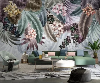 Individualų Šiaurės ranka-dažytos augalai, gėlės, miegamojo kambarį apdaila, dažymas tapetų papel de parede tėtis peint Nuotrauka 2