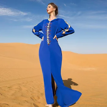 Caftan Marocain Suknelė Moterims Diamond Šalis Suknelės Abaja Kaftan Ramadanas Skraiste Femme Musulmane Vestido Longo Turkijos Musulmonų Drabužiai