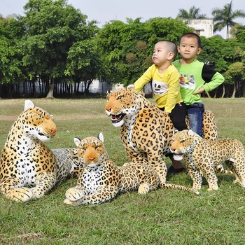 Dorimytrader Realus Gyvūnų Pantera Pliušinis Žaislas Jumbo Modeliavimas Leopard Vaikai Jojimo Žaislų Salonas Šalies Deco DY50667