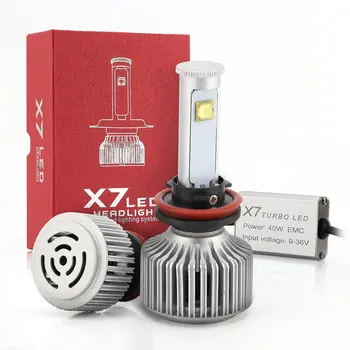 X7 40W Vandeniui Super Ryškus LED 2 Pusių 360 Laipsnių Fix Šviesos Auto Galvos Lemputė priekinio Žibinto Konversijos Rinkinys, skirtas Transporto priemonių