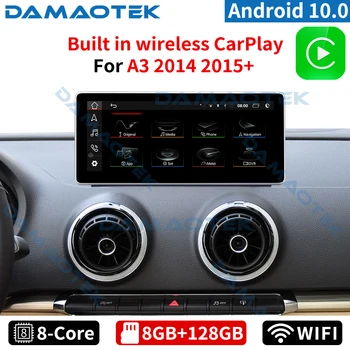 DamaoTek 10.25 colių Android 10.0 automobilio radijo, GPS navigacija, WiFi CarPlay multimedijos grotuvo Audi A3 2014-2020 m. automobilio navigacijos