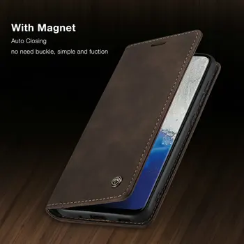 CaseMe Atramą Atveju, Samsung Galaxy S20 Ultra Naujas Prabangus Retro Magnetinio Auto Close Kortelės Stovėti Piniginės Atveju 
