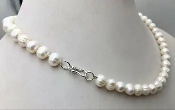 Nauji Gamtinių balti 8-9mm akoya gėlavandenių perlų vėrinį 18