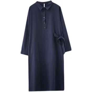 Anteef ilgomis rankovėmis negabaritinių medvilnės skalbiniai derliaus suknelės moterims atsitiktinis palaidų Pavasarį, rudenį suknelė elegantiškas drabužius 2022 Nuotrauka 2