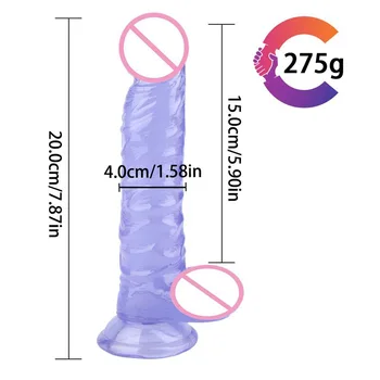 20*4cm Didelis Juodas Dildo Silikono Realistiškas Penis Dong G Spot Sekso Žaislai Moterims, Masturbator siurbtukas Dildo Analinis Kaištis Sekso Žaisti Nuotrauka 2